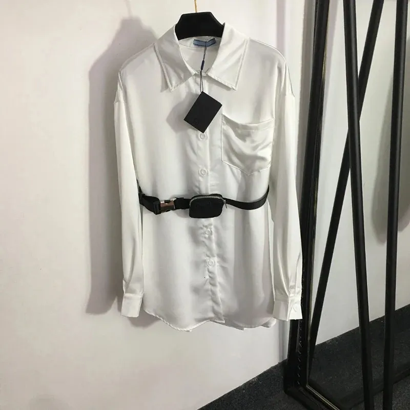 Luksusowy trójkąt design torba do dekoracji jesiennej lapy damska koszula wysokiej jakości guzika z długim rękawem koszula 231220