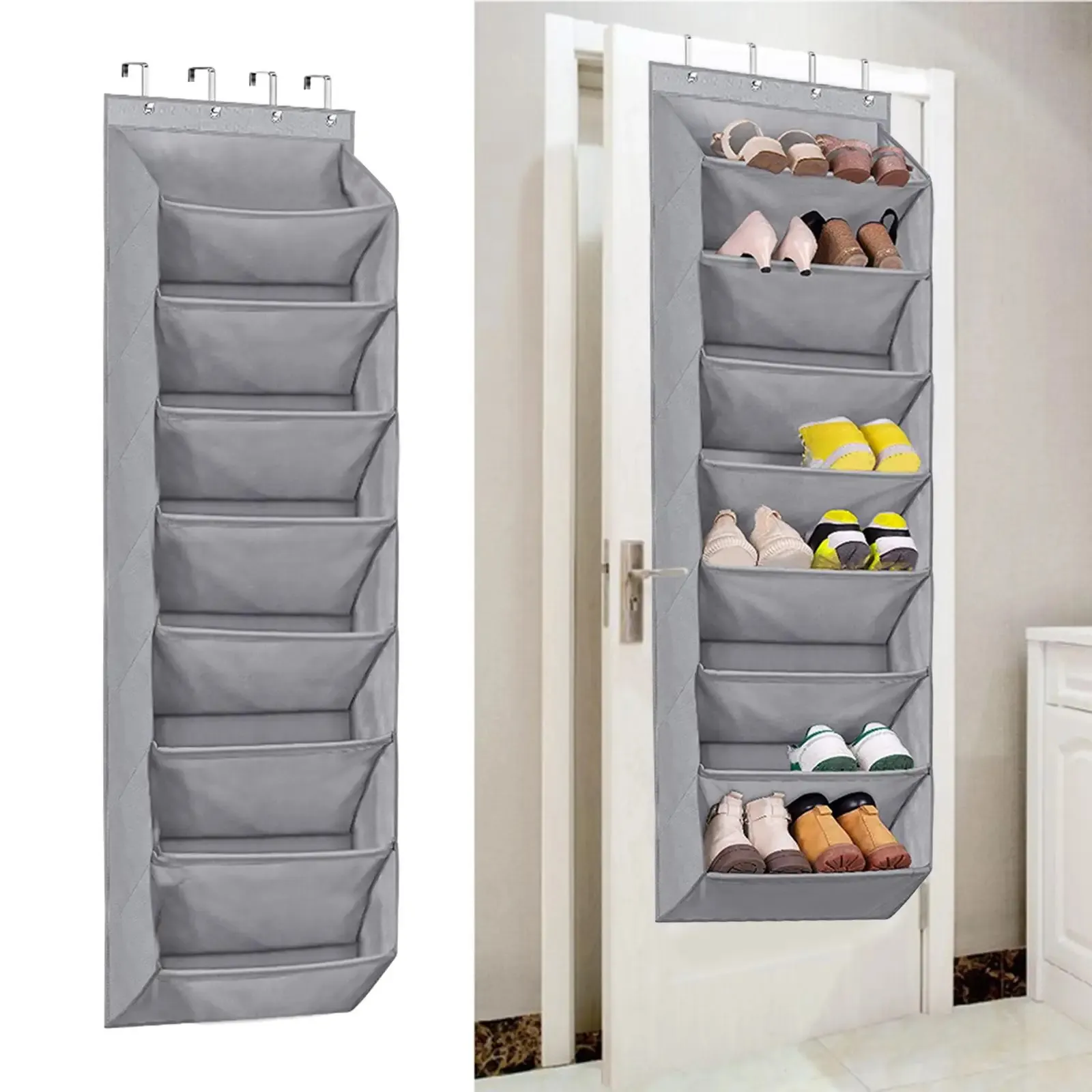 Large Deep Pockets Door Shoe Rack 8 Tier Hanging Storage Bag for Baby Items Holder N Pocket 231220