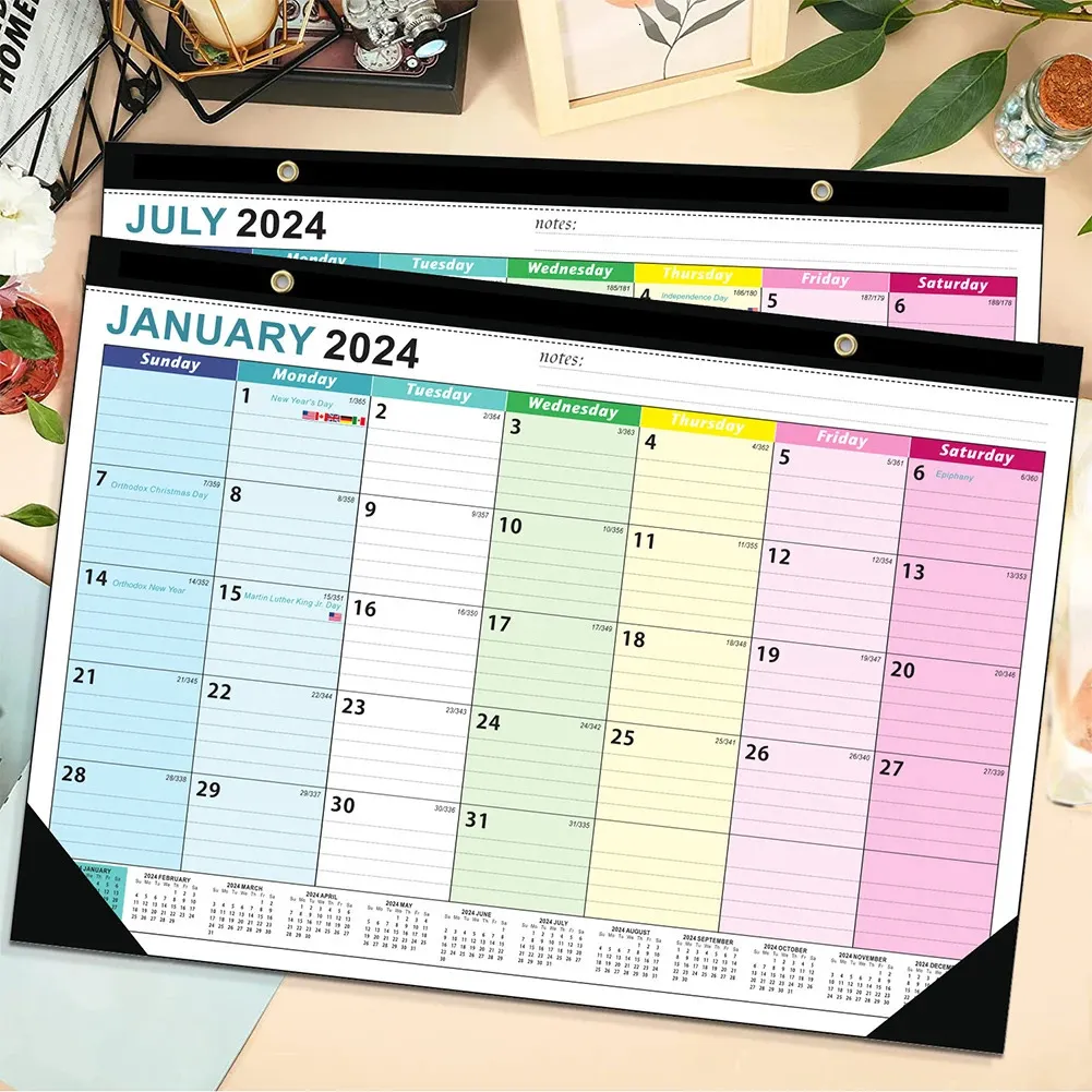 Calendario Da Tavolo 2024 Luglio Dicembre Pianificatore Mensile Da