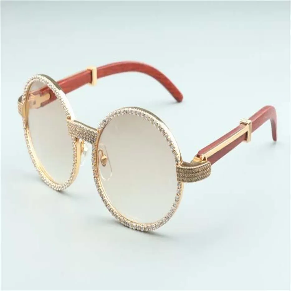 2021 New wood small diamond sunglasses 7550178-B1 High quality whole wrapped frame size 55-22-135mm269n