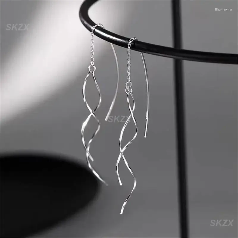 Dangle Earrings Sterling Silver Hanging Long Drop Super Fairy Simple High-end For Women Joker Ear Line Jewelry