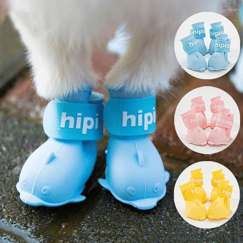 Vêtements pour chiens animaux imperméables bottes de pluie chaussures en silicone non glissement pour petits chiens moyens chiens chats jours de pluie