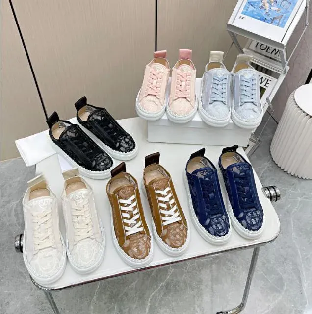 Designer Shoes Laurens Canvas Shoes Low Top Women Sneakers Casual Shoe Night Club Lace Shoe Leather Rubber Sneaker Printed Canvas Trainer Platform Trainers