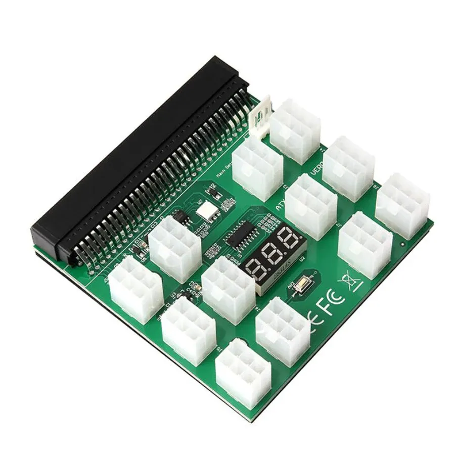 Power Plug Riser PCIe Riser Adapter Board: 6-Pin to 12-Port for Server Power Supply ...