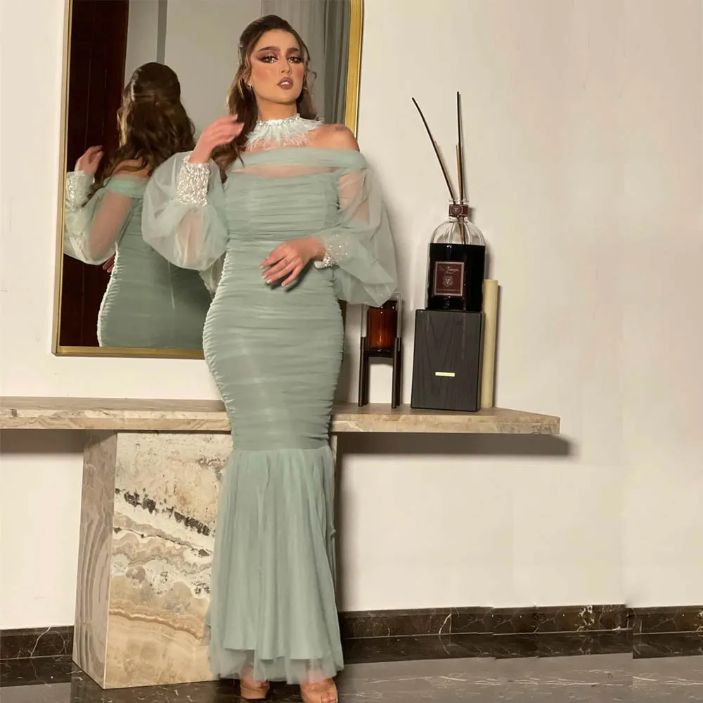 Sage Green Off-Shoulder Ruched Mermaid Evening Dress with Zipper Back and Illusion 3/4 Sleeves from Dhgate Evening Dresses - price 246.24 Sage Green Off-Shoulder Ruched Mermaid Evening Dress with Zipper Back and Illusion 3/4 Sleeves from Dhgate Evening Dresses - price 246.24