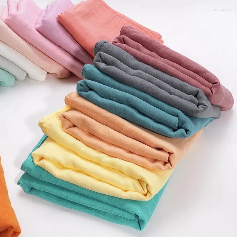 Coperte 70% bambù 30% cotone Coperta per bambini Swaddle Wrap Sacco a pelo Colore solido Asciugamano da bagno Vestiti per regalo doccia nato