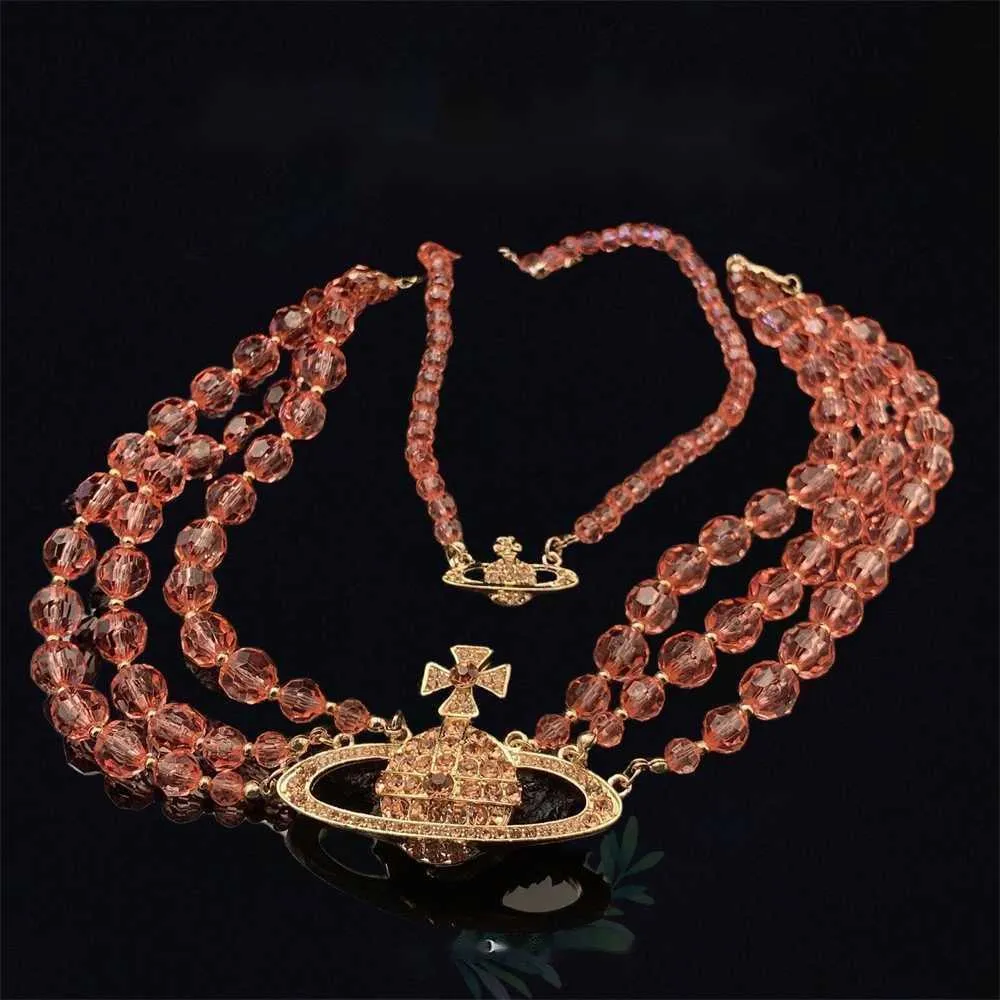 Ожерелья с подвесками, розовые хрустальные бусины в западной части Тихого океана, роскошный модный персонализированный набор