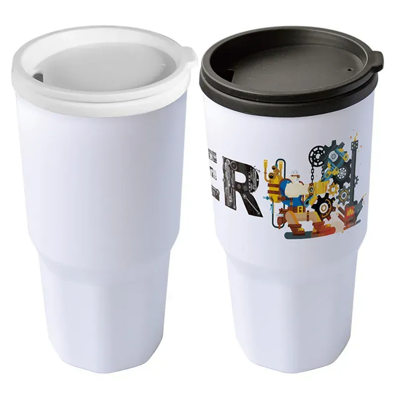 29 oz en plastique en gros Sublimation gobelets blancs avec les couvercles de transfert de chaleur bouteilles d'eau bricolage 850 ml de tasses de lait à boire 4.23