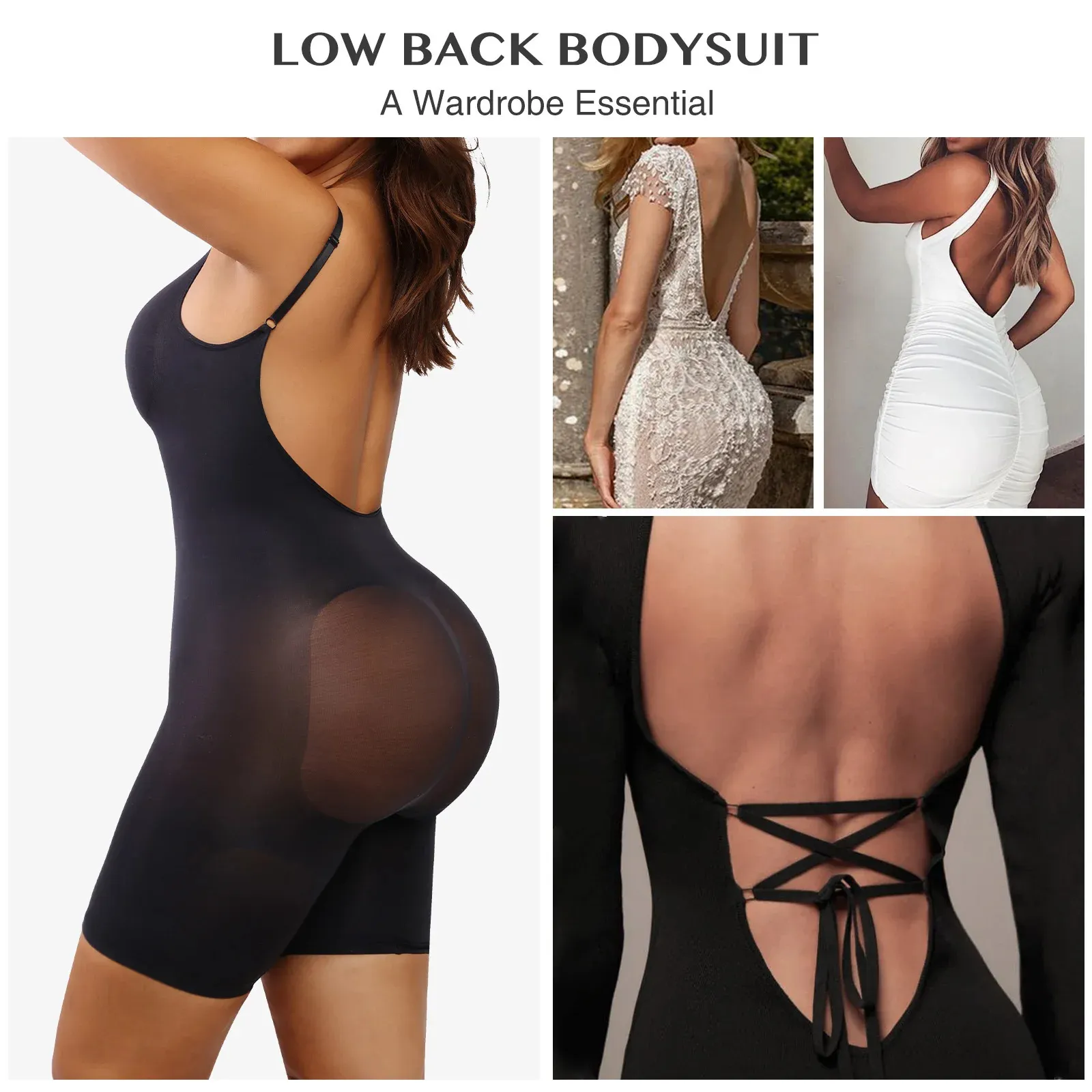 Thong Low Back Seamless Bodysuit Dupes For Women Tummy Control