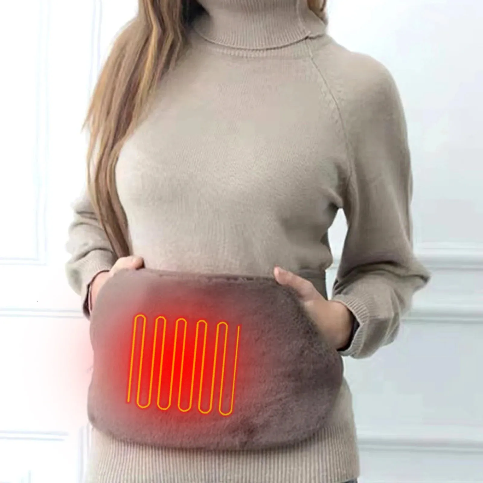 Portable Slim Equipment Heating Belt Adjustable Waist USB Electric Heating Magnetic Therapy For Menstrual Cramp Lumbar Abdominal Leg Pain Relief 231220