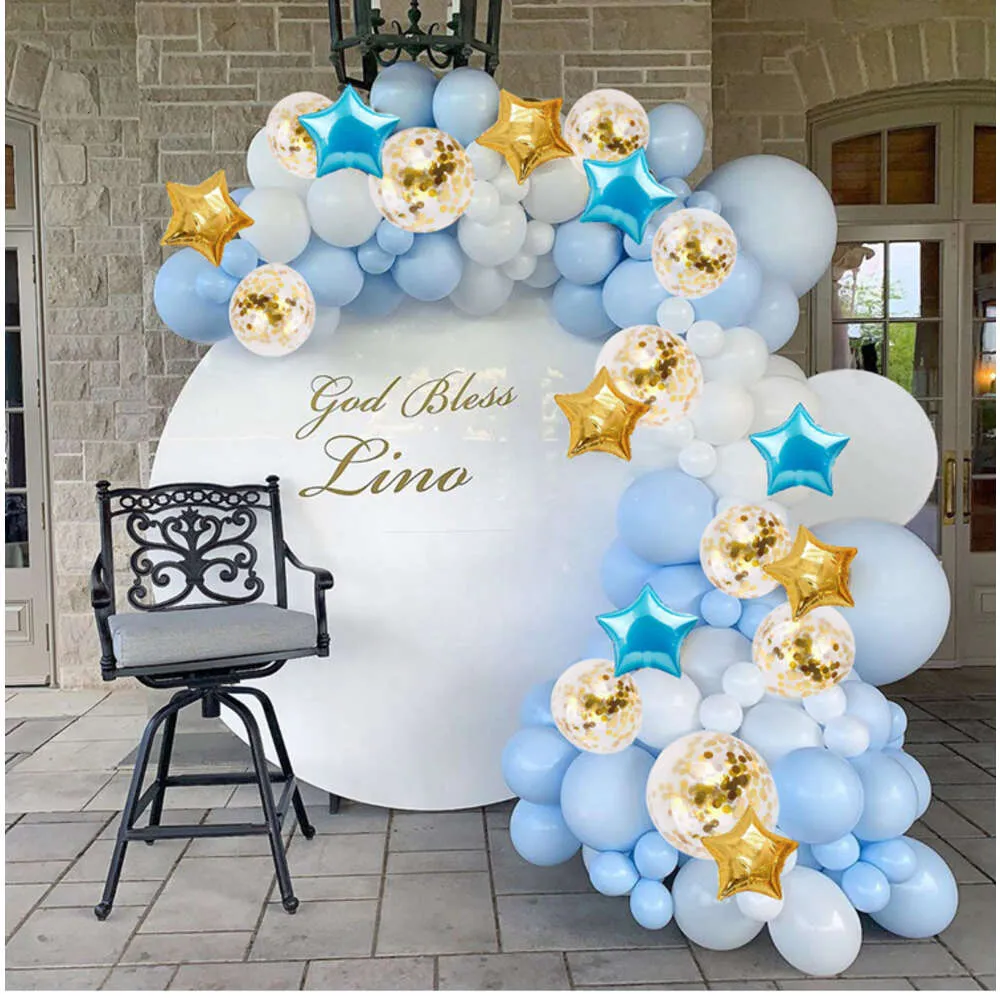 Blue Silver Balloon Garland Arch Kit Birthday Party, Wedding, Baby ...