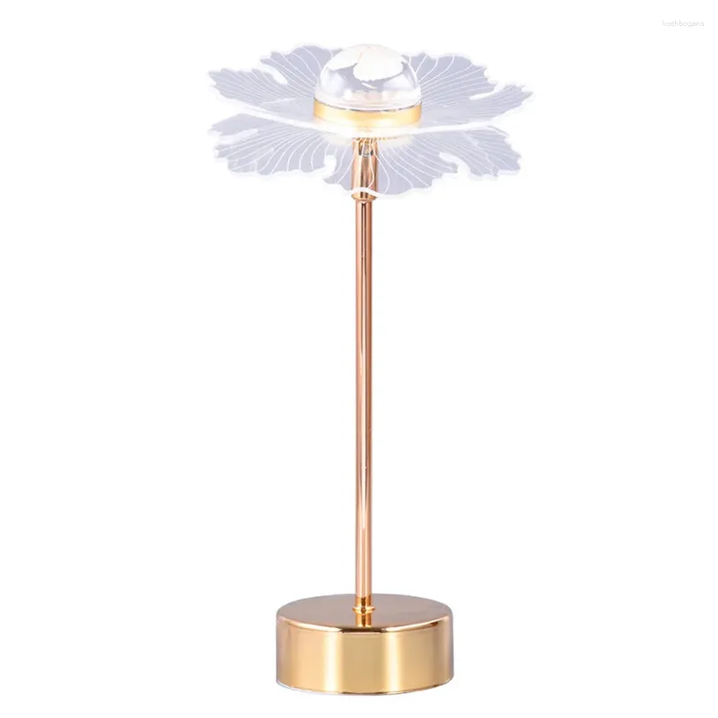 Lampes de table El Villa Art Decor acrylique Four Leaf Clover Vintage Crafts 1800mAh Bedroom Atmosphère Light Rechargeable Stepless Sembally