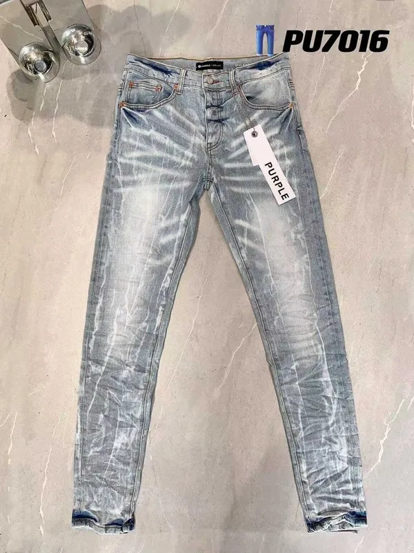 Designer-Jeans von PURPLE BRAND, modische Herren-Jeans, cooler Stil, Luxus-Designer-Denim-Hose, Distressed Ripped Biker Jean, Slim-Fit-Motorrad, Größe 30–38