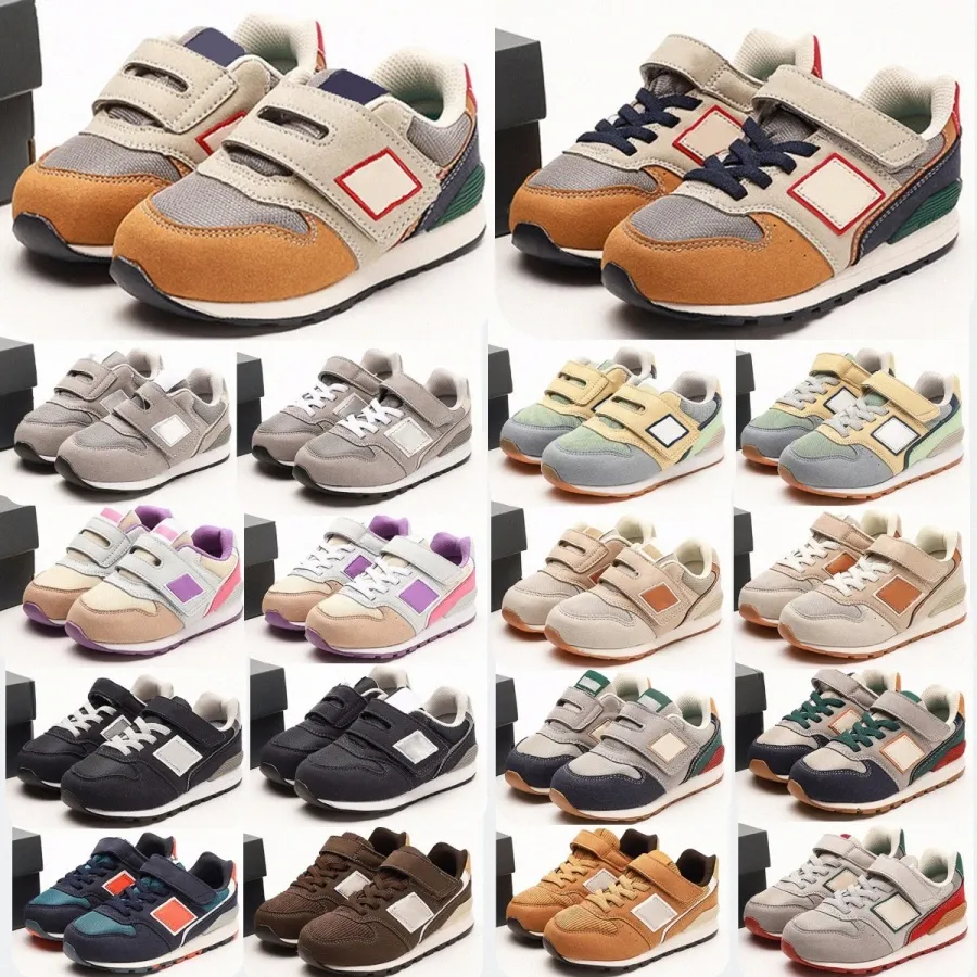 Designer 996S Kids Shoes Toddler Sneakers Girls Boys Running Shoes Baby Spädbarn Trainer Gray Salt Purple Black Kid Youth Athletic M7ql#