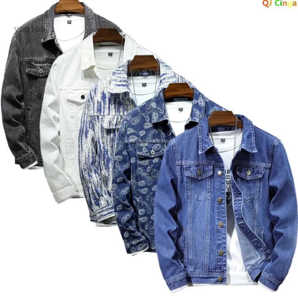 Kurtki męskie Blue Denim Kurtka Męska pojedyncza jeanse jeansowe kurtki czarne szary moda moda swobodna wiosna i jesienne męskie bawełniane płaszcze 231026