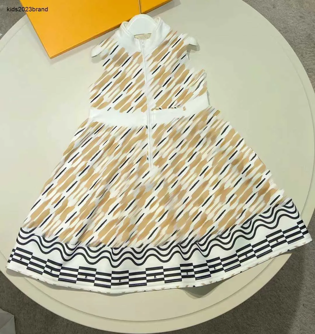 New child dresses high quality Sleeveless baby dress Size 110-160 designer girl skirt Pattern full print toddler frock Dec10
