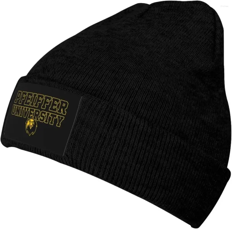 Берец Пфайффер Университет логотип логотип Beanie вязаные шляпы для менеджеров -днеота ребристая крышка - Кэпки холодная погода