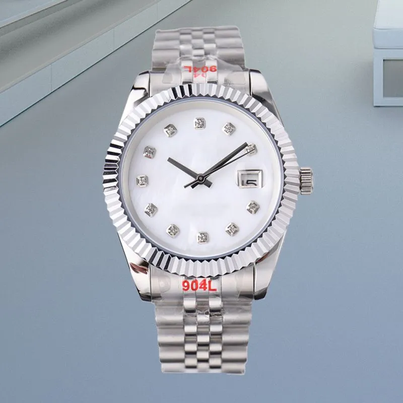 Orologio al quarzo da donna 31mm Orologio meccanico da uomo 36mm 41mm movimento automatico Catena in acciaio 904 Specchio zaffiro Impermeabile bagliore notturno Quadrante bianco orologi semplici ed eleganti