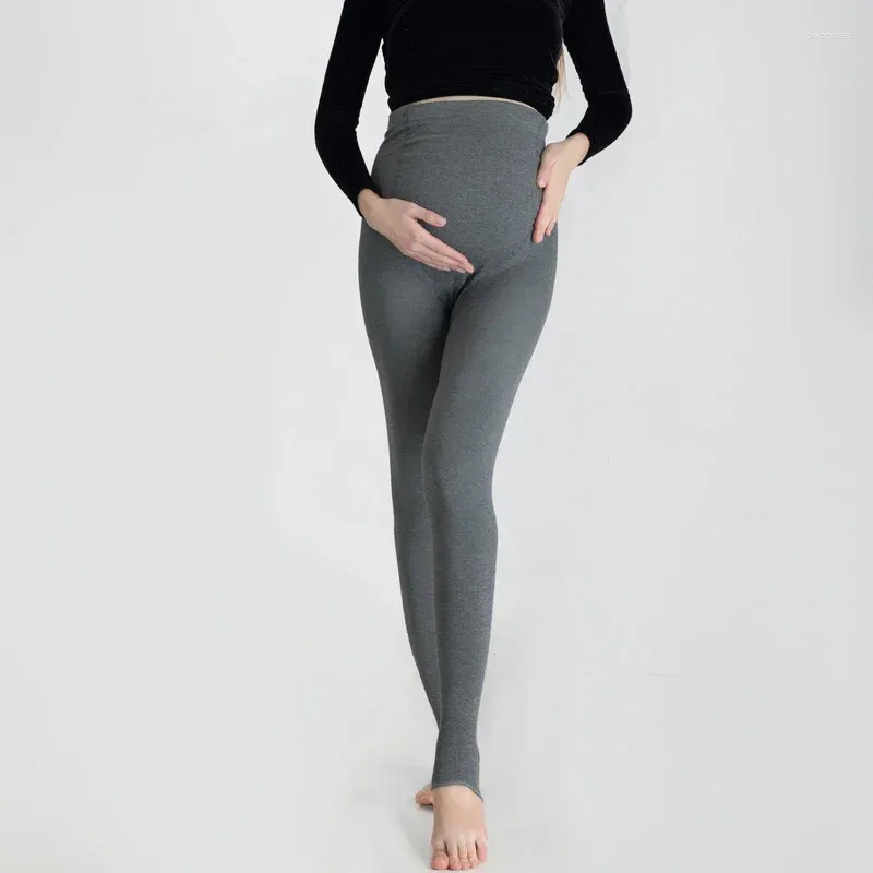 Mäns kroppsformar Autumn Fashion Maternity Tights Justerbar hög midja magbagövlingar för gravida kvinnor smala graviditet byxor