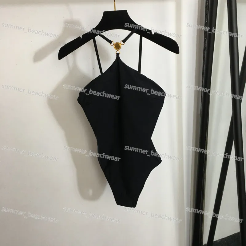 Sexig rem bikini baddräkt designer stropplös en bit baddräkt sexig läckback bikini sommarstrandparti badkläder