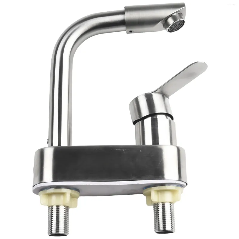 Bathroom Sink Faucets Brand Basin Faucet Mixer 1 Pc 2 Holes 304 Stainless Steel Anti-corrosion Ceramic Valve Contemporary