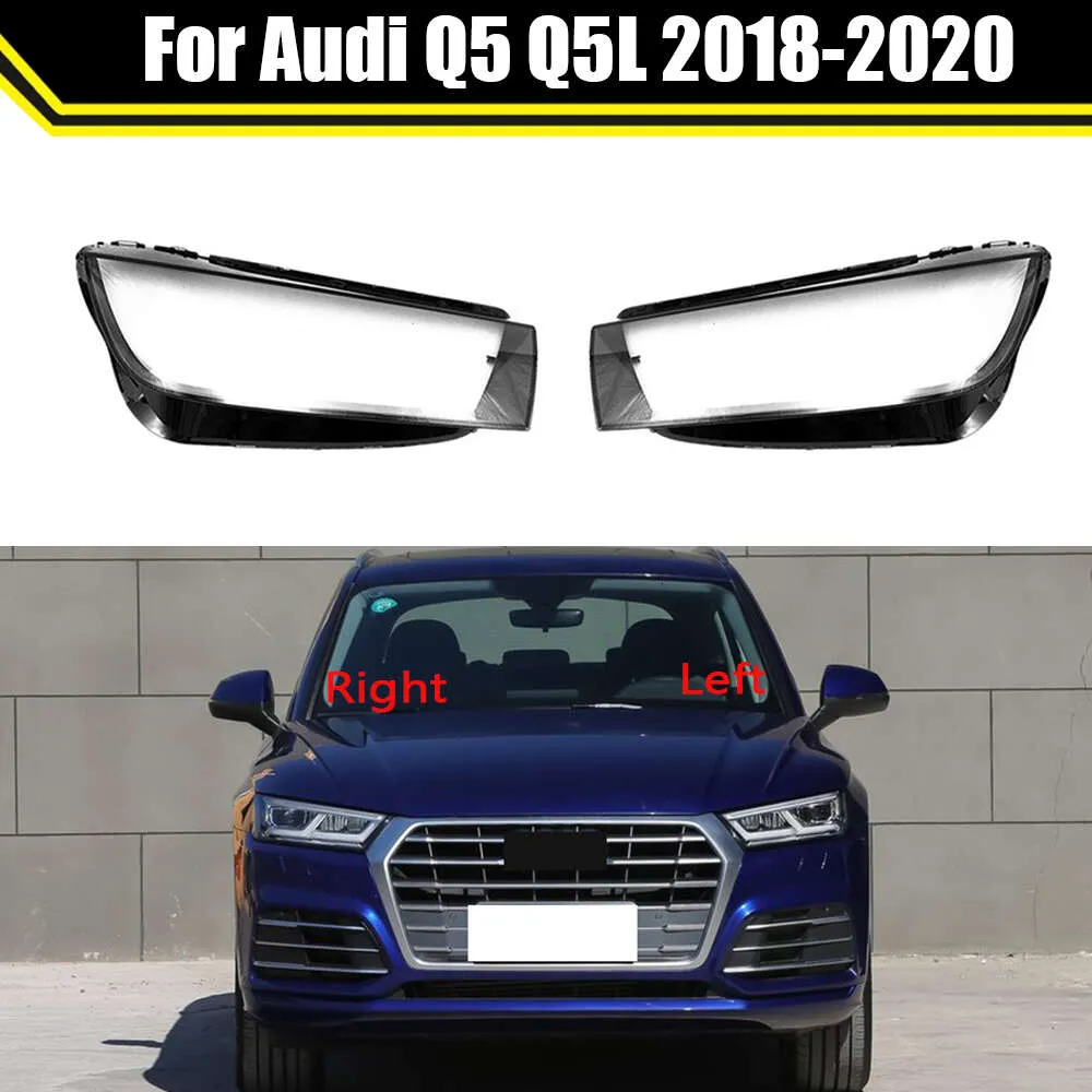 Étui de phare automatique pour Audi Q5 Q5L 2018 2019 2020, couvercle de phare avant de voiture, coque de lentille, bouchons en verre, abat-jour