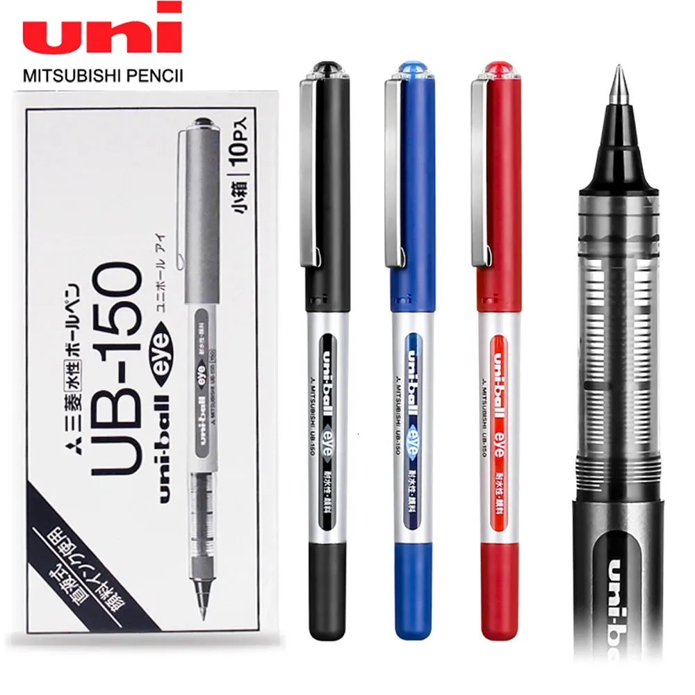 10 pz Giappone UNI 05mm Penna Gel Set UB150 Grande Capacità Dritto Liquido A Sfera Scuola di Cancelleria Forniture Per Ufficio 231220