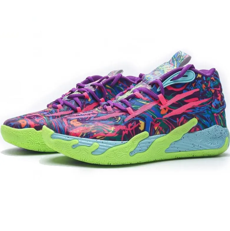 Zapatillas De Baloncesto Para Hombre Lamelo Ball MB 3 Rosa Verde