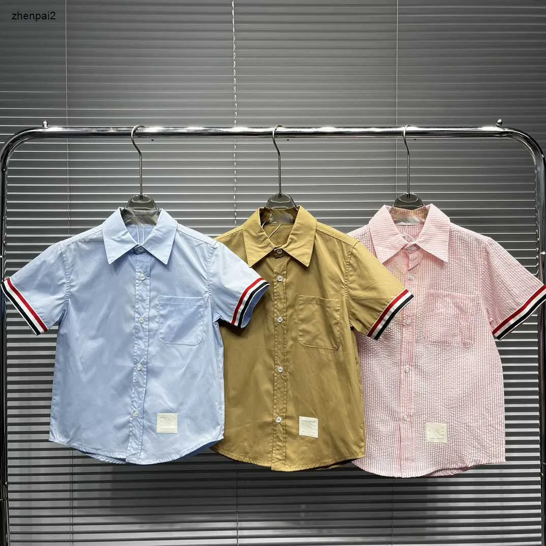 Luxury baby Shirt Short sleeved lapel boys tees Summer T-shirt Size 100-160 CM kids designer clothes Child Blouses Dec10
