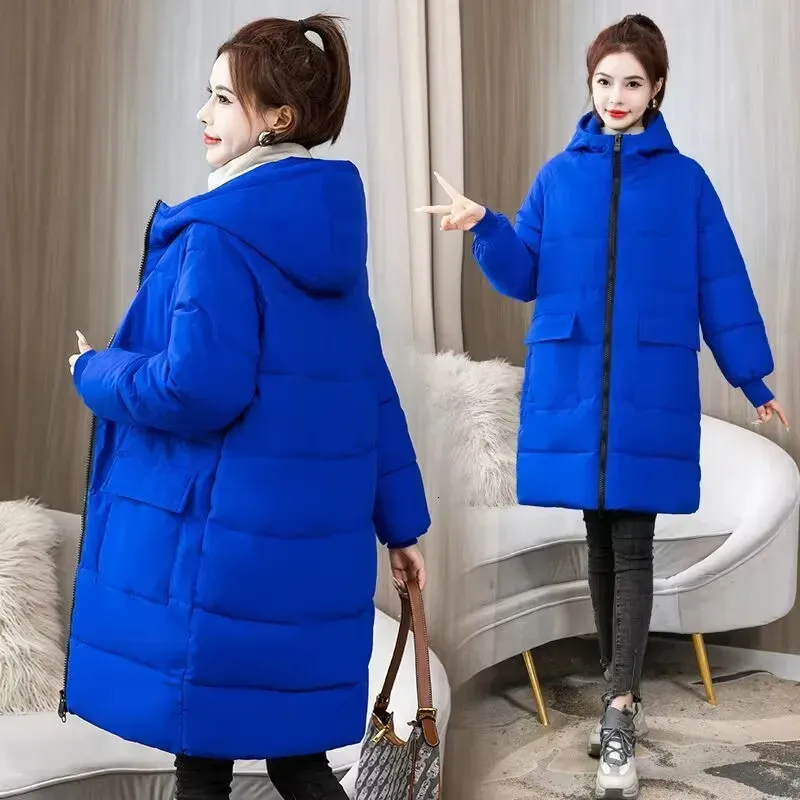 8xl Plus Size Women's Jacket Winter Hooded Coat European Fashion Cotton Warm Long Down Parkas Female 2023 231220