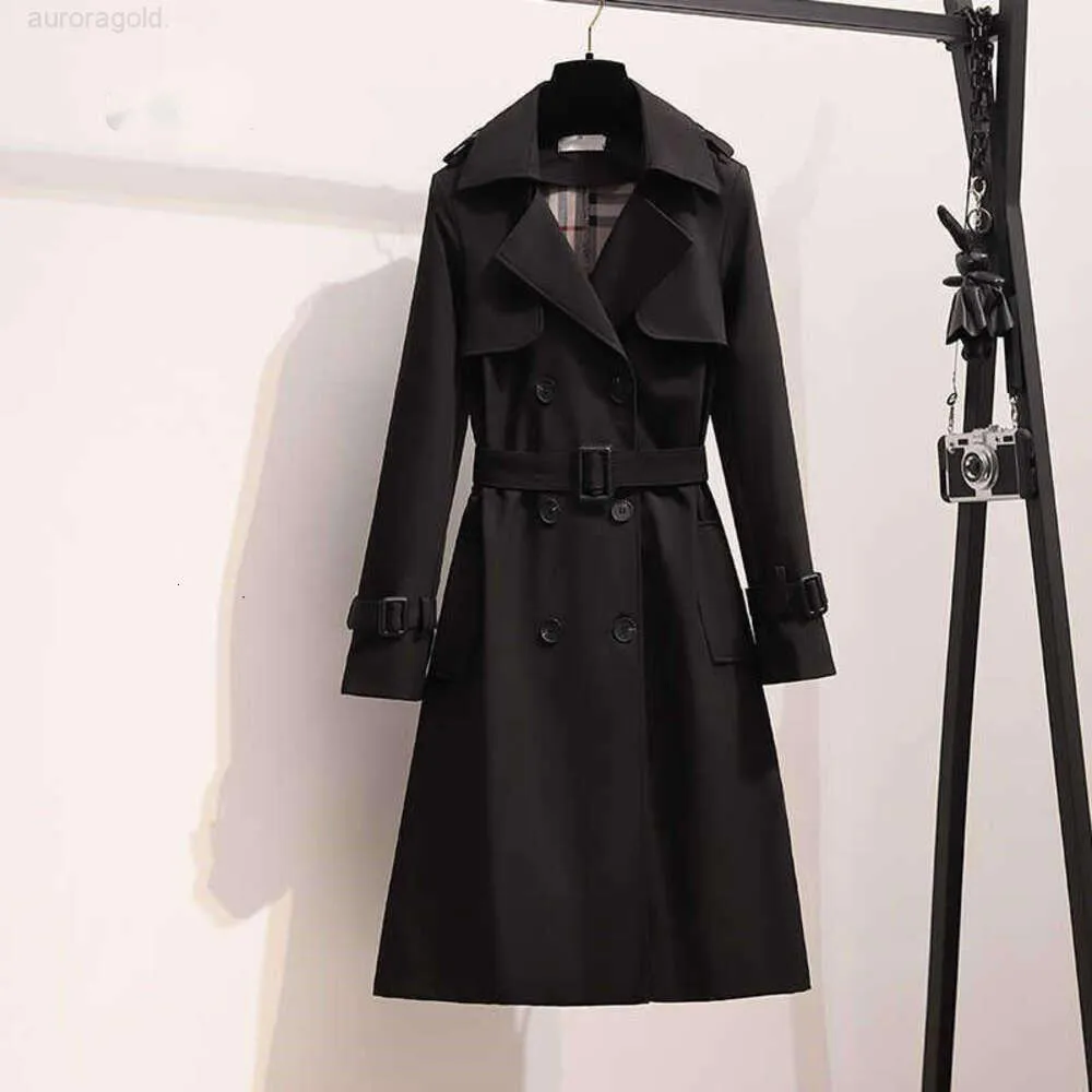Женские плащи S-4XL, новая весенняя женская ветровка в английском стиле, свободная средняя длина, элегантный пояс, женское пальто, женское повседневное длинное брендовое дизайнерское модное пальто для Mujer 11