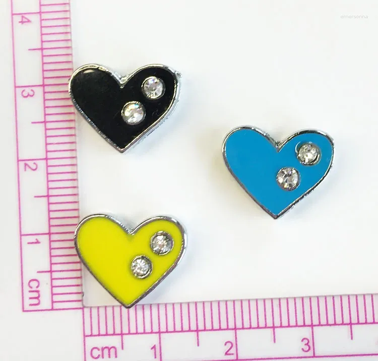 Pendant Necklaces 20PCS 8MM Enamel Hearts Slide Charms Letters Fit Belts Wristbands