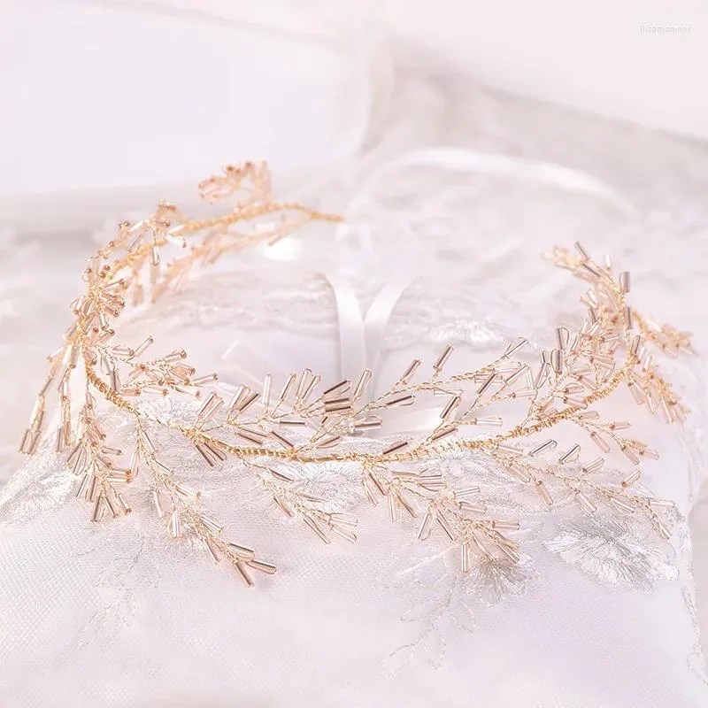 Pinzas para el cabello, diademas de Color dorado y plateado, cinta de cristal, Tiara de boda, diademas, accesorios para mujer, tocado hecho a mano, joyería nupcial