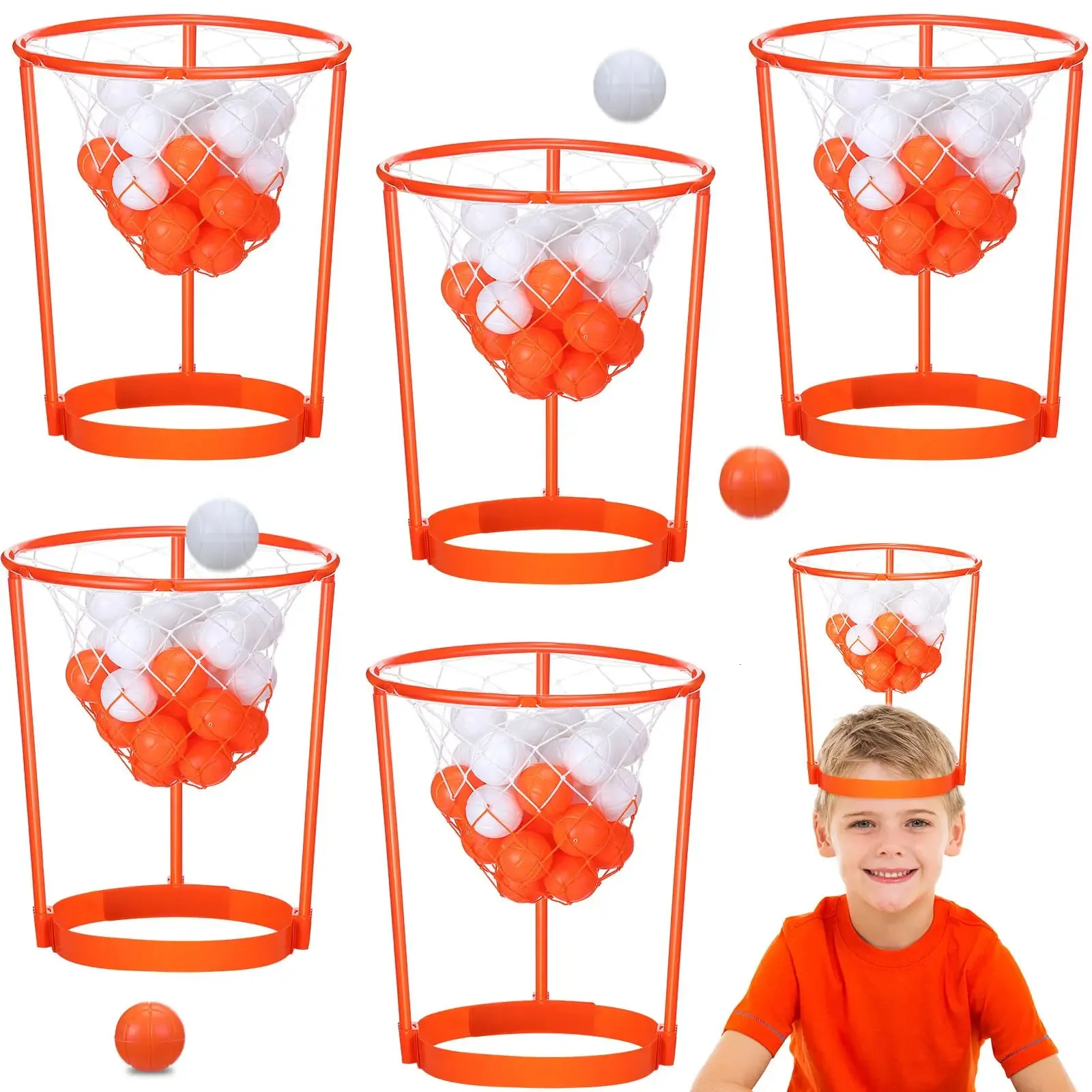 Sport Toys Outdoor Head Hoop Basketball Toy Justerbar korg Netboll för barn Vuxna Party Game Activity Red 231219