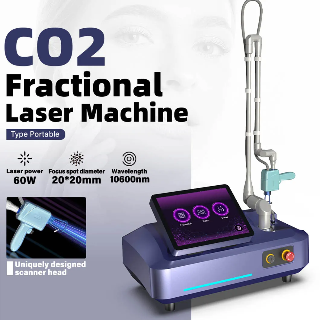 Professionell fraktionerad CO2 -lasermaskin ärr Sträckmärken Borttagning rynkbehandling RF Metal Tube Skin Resurfacing Equipment