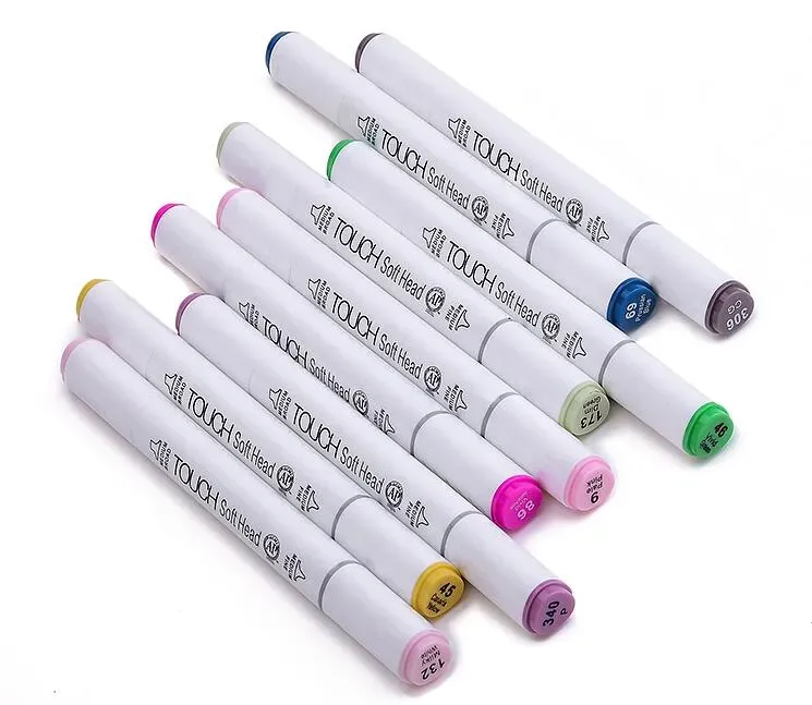 TOUCHSeven Art Marker pen Double Headed Mark Set Mark Pen Alcohol Oil Animation Design Paint Sketch Markers