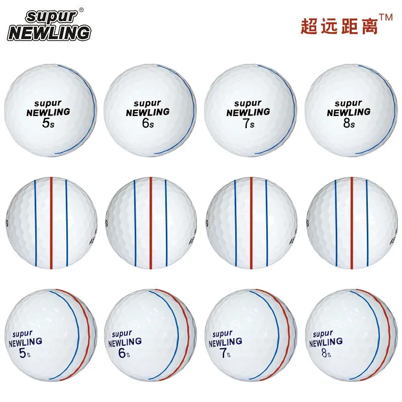 12 PCS Golf Balls Supur Ling Üçlü Parça Uzun Mesafe 3 Parçalar Golf Topu 3 Hat Marka Oyunu Top Damlası Gemi 231220