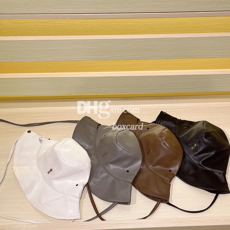 Designer Leather Baseball Caps Bucket Hats Gold Mental Fisherman Hats Casual Peaked Caps For Unisex