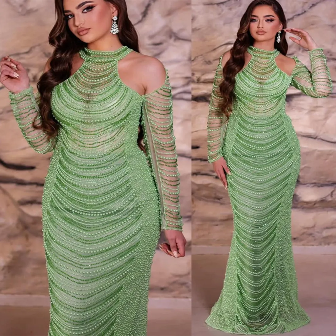 Aso ebi 2024 sirène sage robe bal de bal paillettes de dentelle de dentelle soirée de soirée formelle deuxième réception d'anniversaire de fiançailles robes robes robe de soirée zj371 es