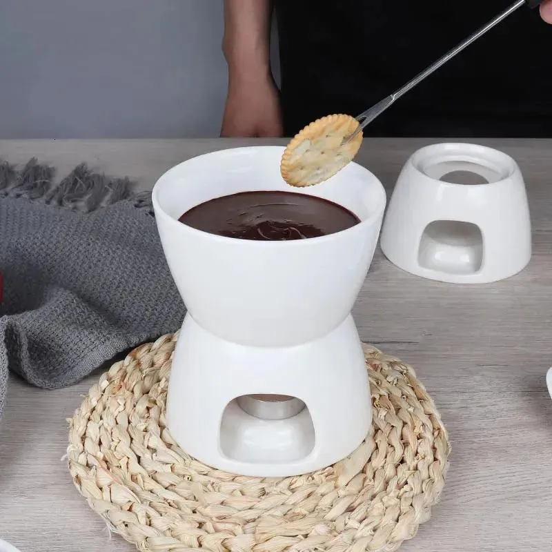 Pot Milk Pot Ceramic Chocolate Fondue Set | Cheese Mini 231124