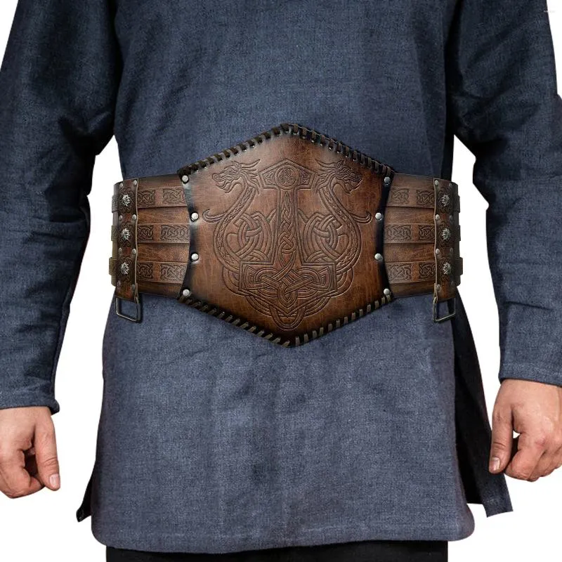 Party Supplies Adult Medieval Viking War Armor Belt Nor Europe Style präglade breda retro midjeband Knight