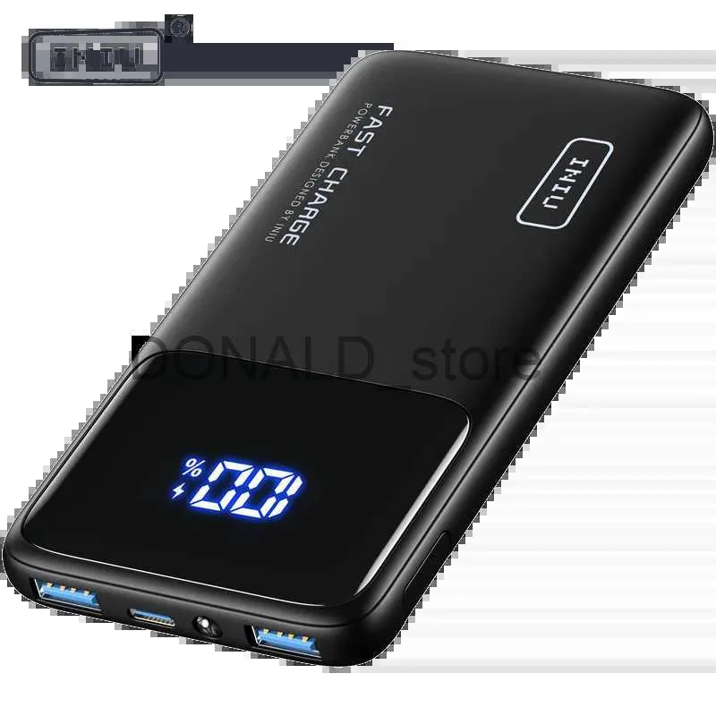 携帯電話のパワーバンクINIU Power Bank 10500MAH高速充電ポータブル充電器電話ホルダー付き外部バッテリーパックiPhone 13 12 Xiaomi Samsung J231220