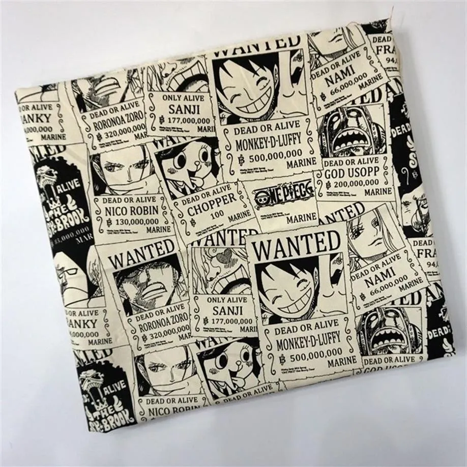 One Piece Dead Of Alive Chopper Luffy Patchwork Cotton Canvas Fabric Sewing Bag Pillow Diy Tablecloth Curtain Sofa 91cm 145cm T200219S