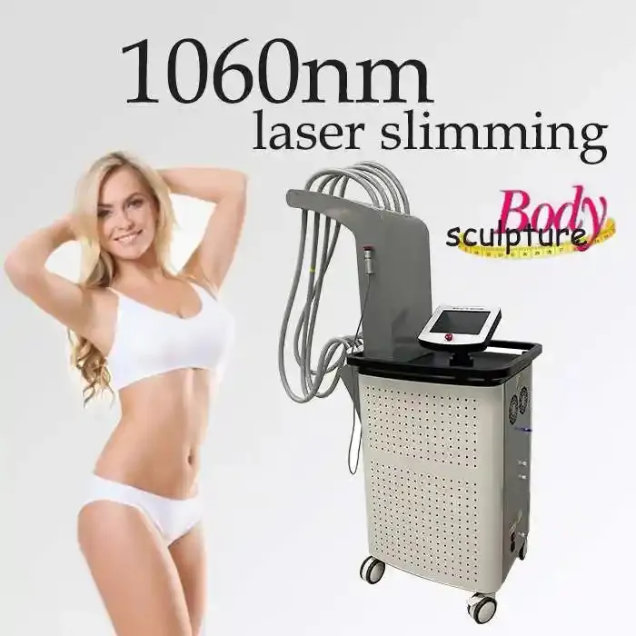 Newest 4 handles golden tips fat burning diode laser 1060nm non invasive RF tech cavitation vacuum weight loss 1060nm diode laser machine body sculpture