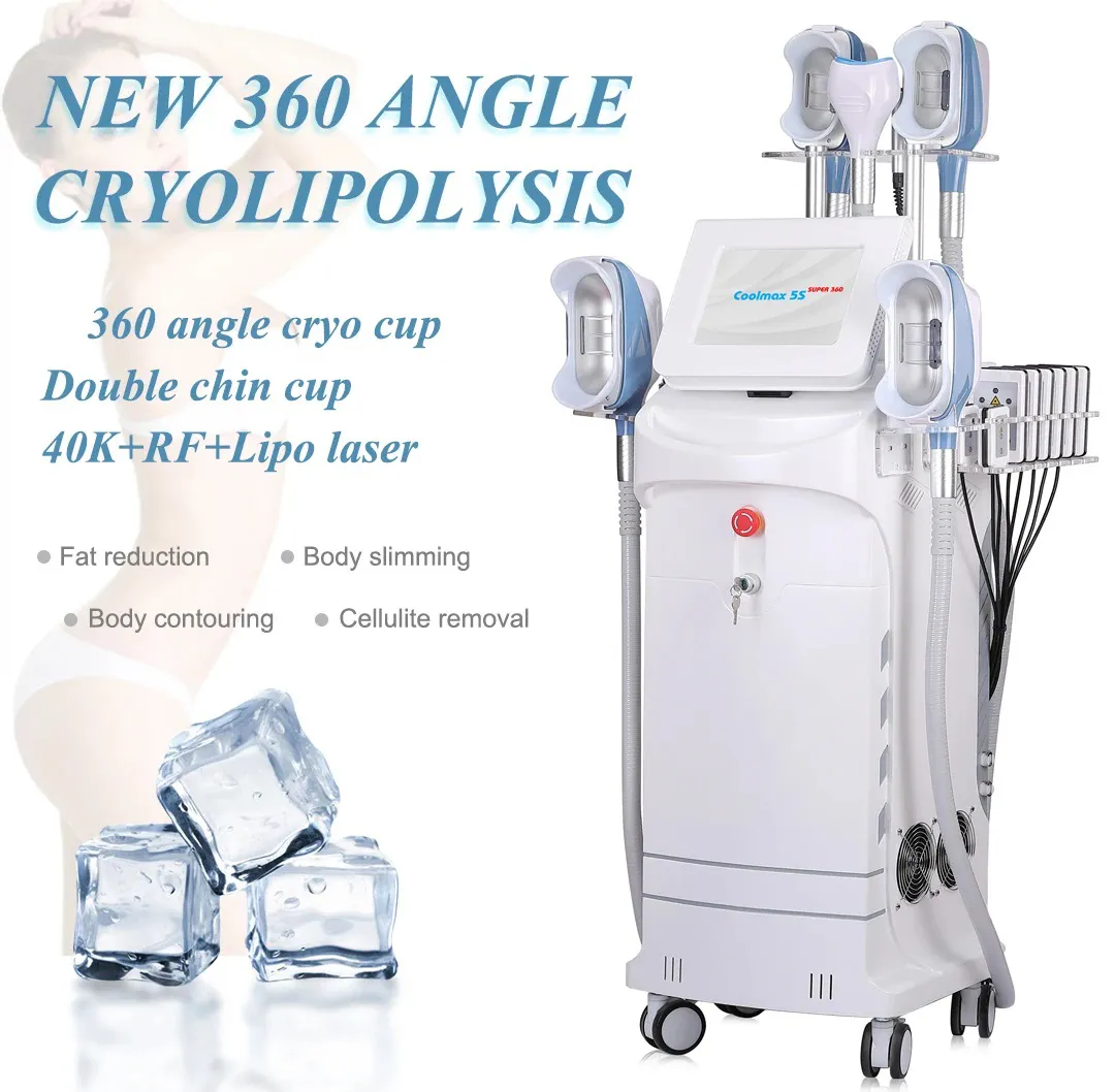 2024 Hotest! 360 Cryolipolysis Máquina de Emagrecimento Rf Cavitação Lipo Laser Máquina de Remoção de Celulite Gordura Criolipolisis Congelamento de Gordura Escultura Corporal