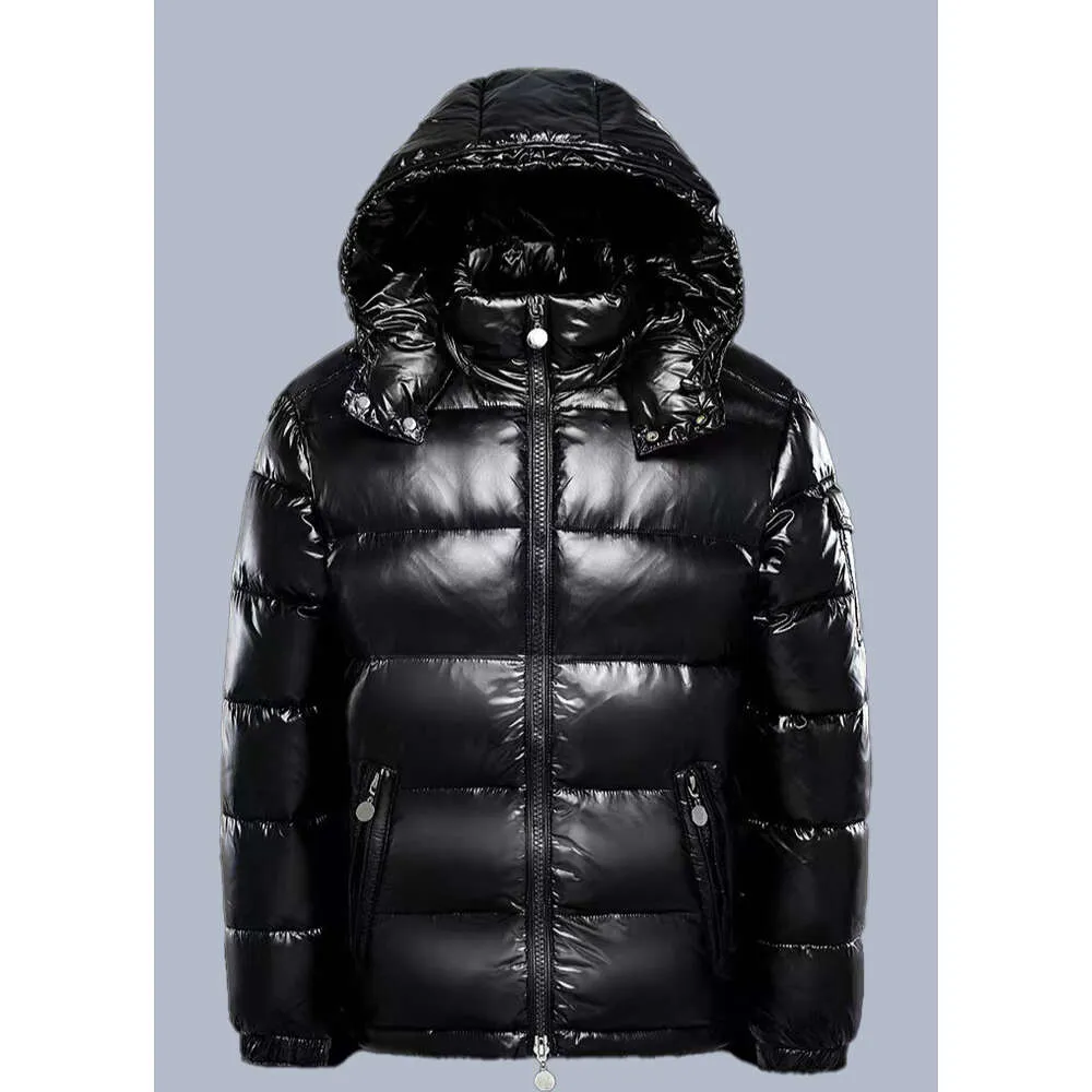 "Men's Shiny Winter Windproof Down Jacket with Hood - Warm Hip Hop Coat, Ideal for Couples - Stylish Hooded Jacket & Sweatshirt Combo"