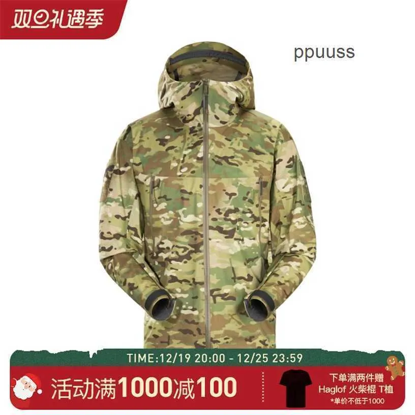 Giacca da uomo Activewear Arcterys con cappuccio Giacca Cappotti Archaeopteryx Edizione militare ALPHA JACKET LT GEN2.1 Cappotto con carica a guscio duro 29364