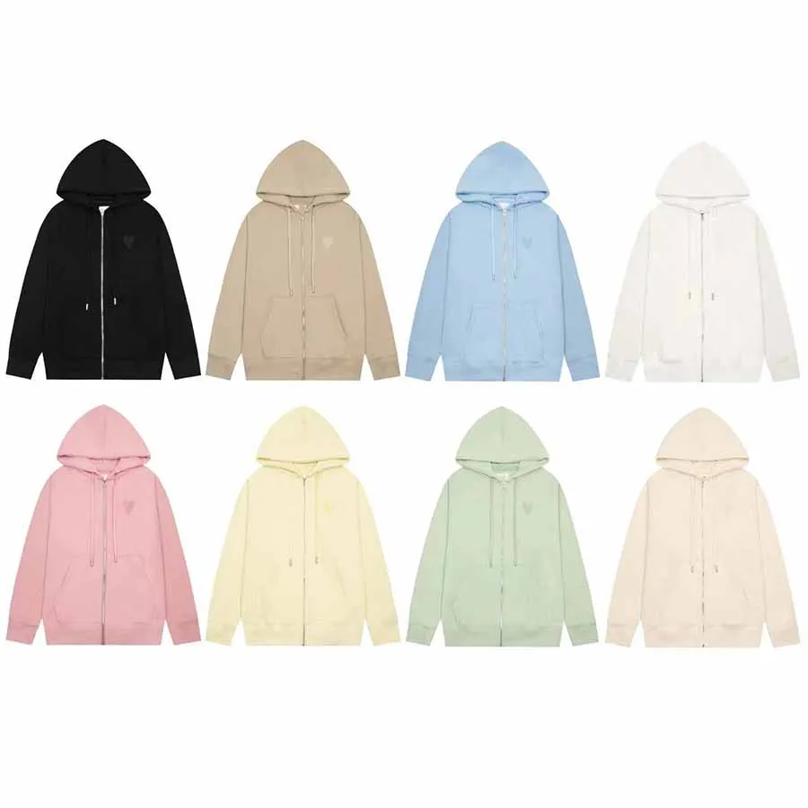 Kvinnors hoodie högkvalitativt modemärke macaron broderad blixtlås päls par cardigan hoodie lös casual sportstil