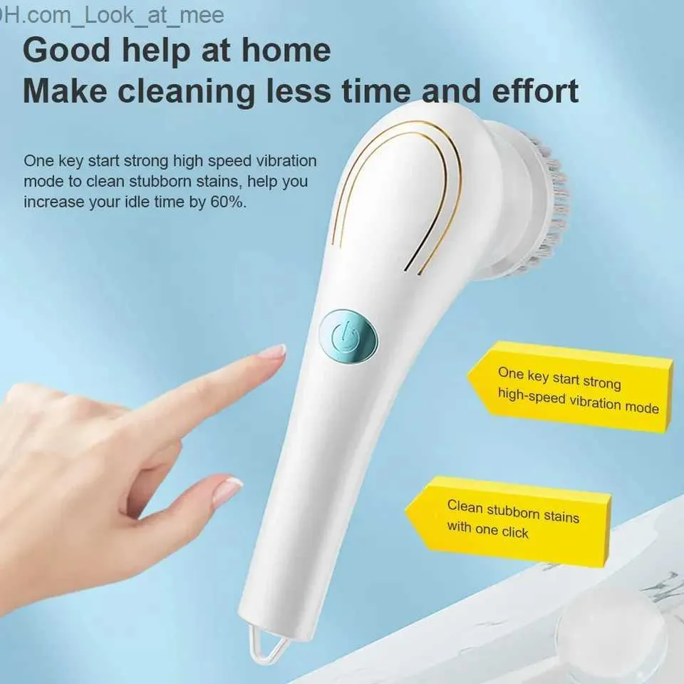 Cleaning Brushes 5-in-1 Electric Cleaning Brush Cleaning Gadget Window Cleaner Bathroom Bathtub Toilet Brush Kitchen Cleaning Tool Q231220