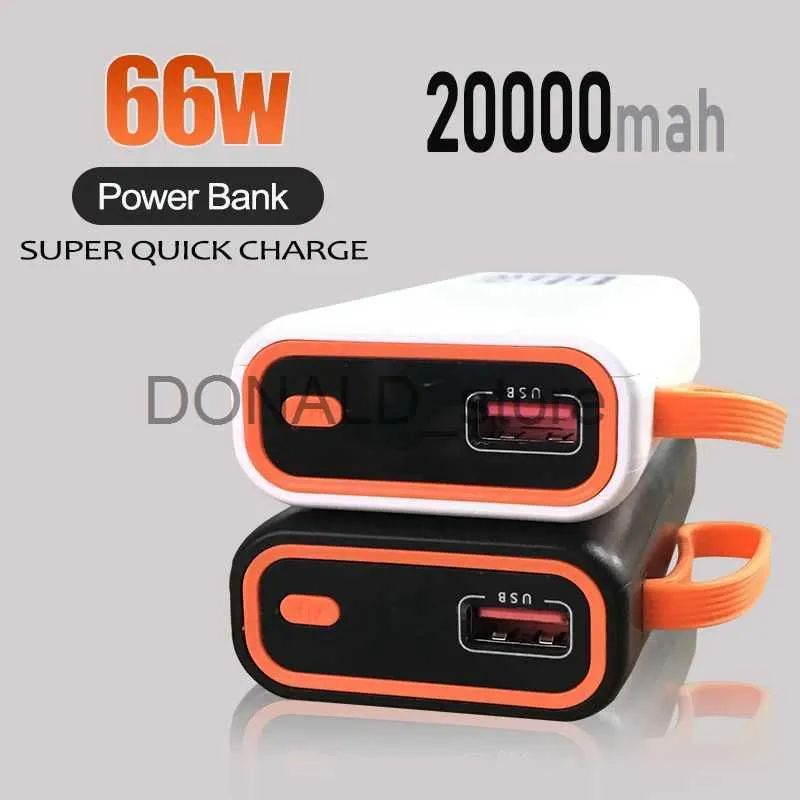 Mobiltelefon Power Banks 66W Power Bank 20000mah Mini Super Fast Charging PD 20W Portable Extern Battery PowerBank för telefon Laptop Tablet Mac J231220